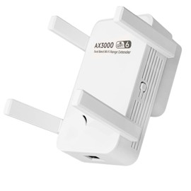 WiFi 6 Extender AX3000 – 10,000 Sq.Ft Coverage & 100+ Devices | Dual Band 3000Mbps Signal Booster with Gigabit Ethernet Port | 4 Antennas, WPS One-Tap Setup, WPA3 Security, Smart Home Compatible