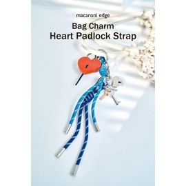 Macaroni Edge Bag Charm Heart Padlock Lanyard Key Holder Key Loss Prevention Korean Goods, red