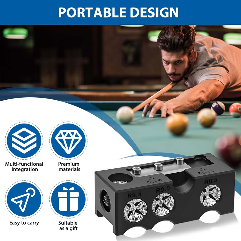 Eikovia 11-in-1 Billiards Pool Cue Tip Shaper, Pool Cue Tips