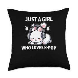 just a girlwho loves k-pop South Korea Throw Pillow