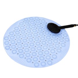 Shoyisenka Non-Slip Shower Mat 30x30cm TPE Bath Tub Mat with Suction Cups & Drain Holes, Anti-Mold & Machine Washable, Safe for Elderly Bathroom (Color as Shown) (Blue)