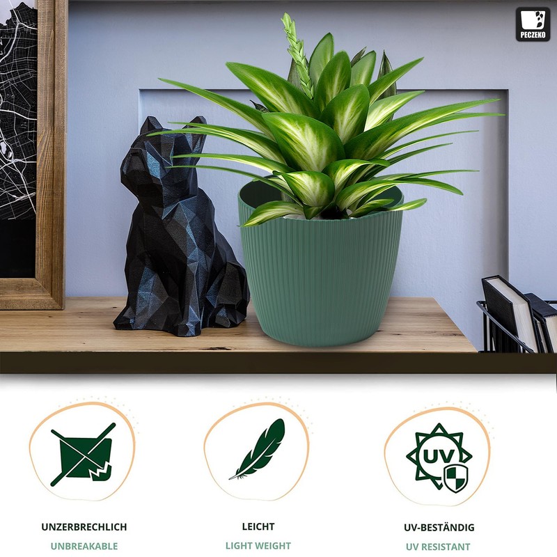 TULMERO Matte Flower Pot, Plastic Planter, Decorative Pot for Large