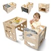 Satisure Montessori Weaning Table and Chair Set, Wooden Toddler Table