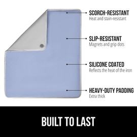 Gorilla Grip Almohadilla para Planchar, Almohadilla Magnética para Lavar Ropa, Resistente Al Calor y A Las Quemaduras, 28 X 24 Pulgadas, Tapete para Tabla de Planchar para Mesa, Encimera, Azul