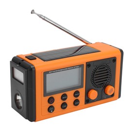 Generic Emergency Radio, 10000mAh Solar Hand Crank Weather Radio, BT Speaker with FM Broadcast, IPX6 Water Proof, for Outdoor Lighting and Power Backup (Orange)