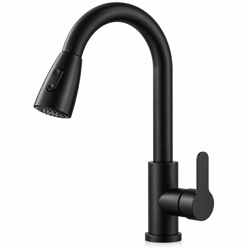 Pull-Out Kitchen Sink Faucet with 360° Swivel Spout – Single-Hole