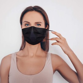 iMask Premium ASTM Level 3 Disposable Face Masks, 100-Pack (2 Packs of 50), Black