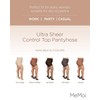 MeMoi Plus Size Curvy Ultra Sheer Control Top Pantyhose French
