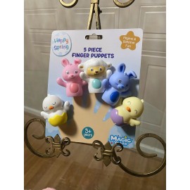 Magic Years Happy Easter Bunny, Chick, Lamb 5-Piece Finger Puppets Set