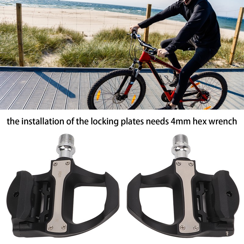 2Pcs Road Bike Self Locking Pedals Engineering Plastics Adjustable Bicycle