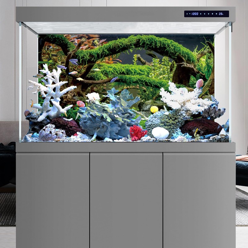 MIRRORANG 120x61cm Aquarium Background Branches Terrarium Background Aquatic Plant River