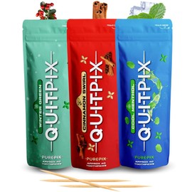 QuitPix to Help Quit Smoking Extra Thick Boosting Flavored Toothpicks - Oral Fixation - Nicotine Free Toothpicks - Kosher Flavors Variety Pack 40 Count (Pack of 3)