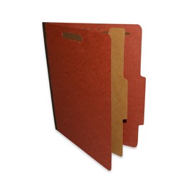 ALL-STATE LEGAL Pressboard Classification File Folder, 1 Divider, 1 1/2" Expansion, Letter Size, Executive Red, 20 per Box