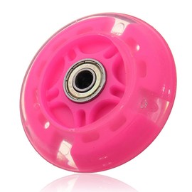 PU Children Scooter Wheel Portable Universal 80mm Repairing Rollerskate Inline Skate Colorful Wheels Part Accessories, Pink