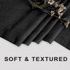 KOUFALL Black Shower Curtain Set with Hooks,Linen Cloth Fabric Waterproof