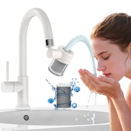 CECEFIN Sink Faucet-Mounted Water Filters - 720 Rotating Water Filtration System, 2-Mode Spray, Carbon Filter Cartridges for Reduces Chlorine, Hard Water Softener, Last 528 Gallons Tap Water Purifier