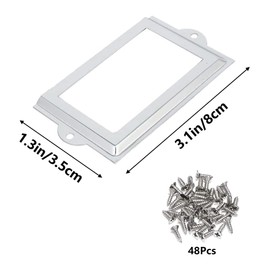HAOBIN Pack of 24 Metal Label Holders Filing Cabinet Label Frame Label Frame Label Frame Label Frame 80 x 35 mm with Screws Used in Filing Cabinet for Office Shelves