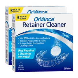 OrVance Retainer Cleaner Tablets (6 Month Supply) | Only 2 Cleanings Per Week Required | Removes Odors, Stains, Plaque for Invisalign, Mouth/Night Guards, and Removable Orthodontic Appliances