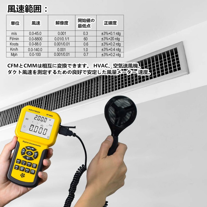 Air Anemometer, AP-846A, Digital Anemometer, Simple Anemometer, Fine Wind, Air