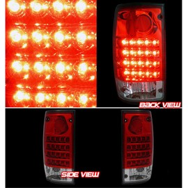 SPPC Red/Clear LED Tail Lights Assembly for Toyota Pickup - (Pair) Driver Left and Passenger Right Side Replacement