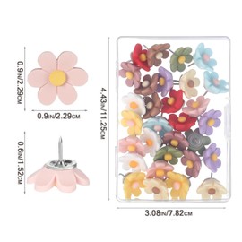 YUNYU Push Pins Floral 30 Pieces Cork Board & Bulletin Board Vivid Push Pins for Office Home Photo Walls (Floral Thumb Nails)