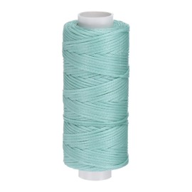 uxcell Leather Sewing Waxed Thread, 55 Yards / 50m 0.8mm 150D Flat Polyester All-Purpose Threads for Leather Crafts, Bookbinding, Mint Green