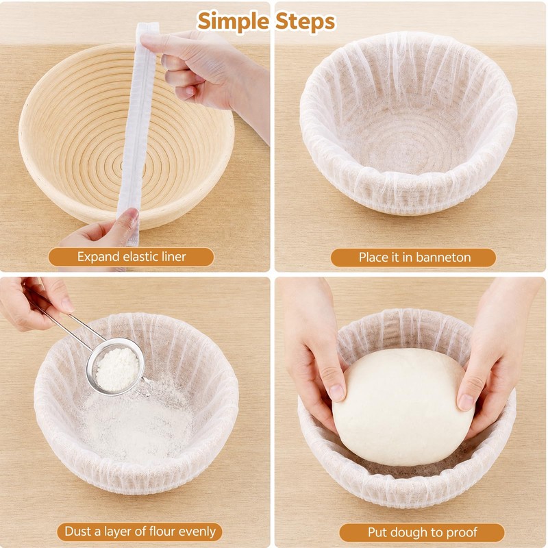 100PCS Disposable Proofing Basket Liner for Sourdough, BPA-Free, Food Grade