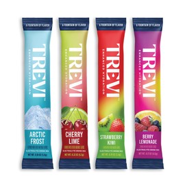 TREVI  Electrolitos sin azúcar - Paquetes de polvo hidratante para bebida - 28 unidades - Paquete variado de favoritos - Cereza y lima, fresa y kiwi, 