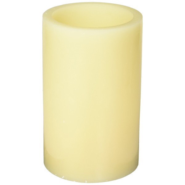 Flipo Pacific Accents Ivory Wax 5-Inch by 8-Inch Pillar Candle with 4-Hour and 8-Hour Timer