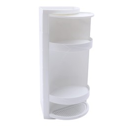 BJTDLLX Bathroom Corner Shelf, Waterproof Corner Locker Cosmetic Storage Rack Cabinet Storage Shelf, 3-Tire Rotating Triangle Scalloped Shelf Corner Shelves for Bathroom Storage Small Spac(White)