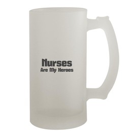 Knick Knack Gifts Nurses are My Heroes - 16oz Frosted Beer Stein