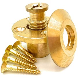 Axe - Wood Deck Brass Anchor with Collar for Pool Safety Cover. Universal Replacement for Swimming Pool Safety Covers and Mesh Covers (5)