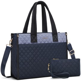 LOVEVOOK Laptop Tote Bag for Women,Canvas Work Tote Bag for Women with Clutch Purse,15.6 Inch Computer Briefcase Bag,Professional Teacher Business Office,Lightweight Shoulder Travel