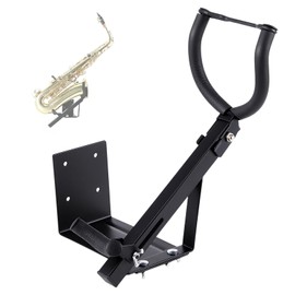 Otoolling 1 Pcs Saxophone Wall Mount Tenor Alto Saxophone Stand Holder Display Rack Metal Alto Sax Stand Wall Hanger for Music Studio Instrument Shop Home Accessories Sax Lover Gifts, Black