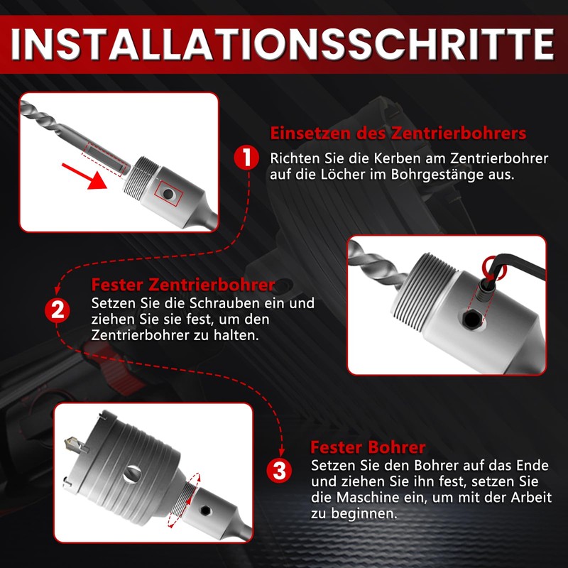 CSOOM 40 mm Concrete Hole Saw with 110 mm SDS-Plus