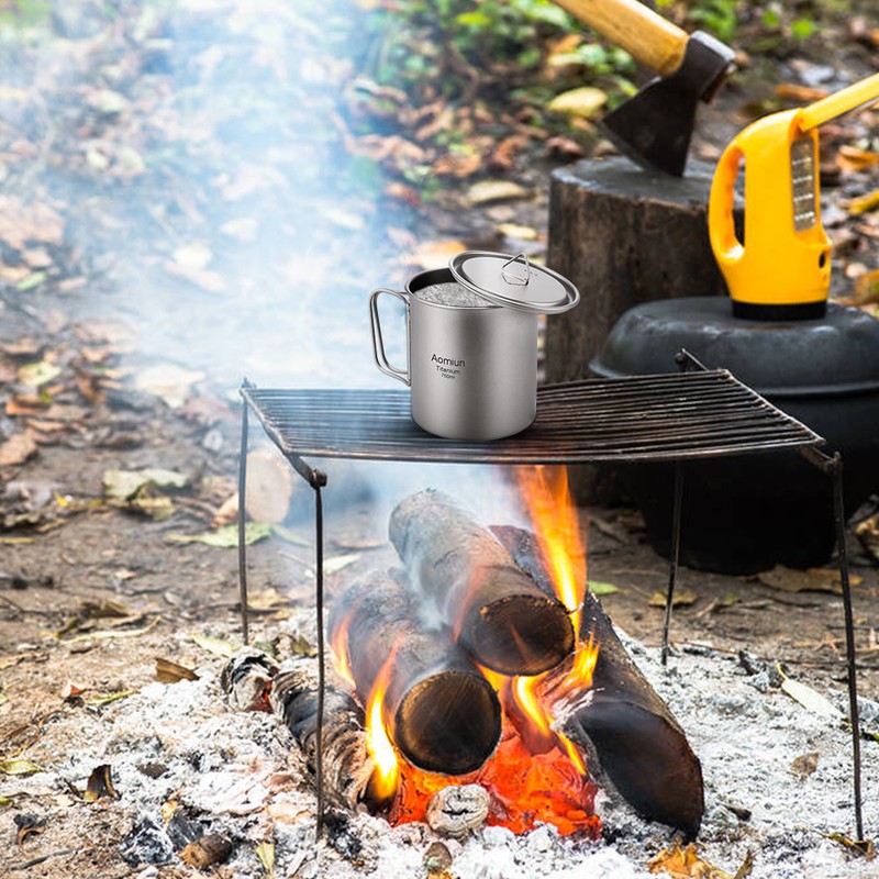 Aomiun Ultralight Titanium Cup Outdoor Portable 2PCS Cup Set 350ml
