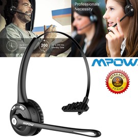 Mpow Noise Canceling Bluetooth Headset Wireless Cell Phone Headphone Microphone