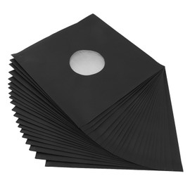 Jectse 20 Fundas para Discos LP de 12 Pulgadas, Cartón Grueso de 350 g/m², Fundas para Discos de Papel Kraft Negro, Fundas Protectoras Antiestáticas de 33 RPM para Discos Exteriores,