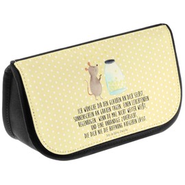 Mr. & Mrs. Panda Cosmetic Bag Mouse Stars, yellow, Hand Drawn