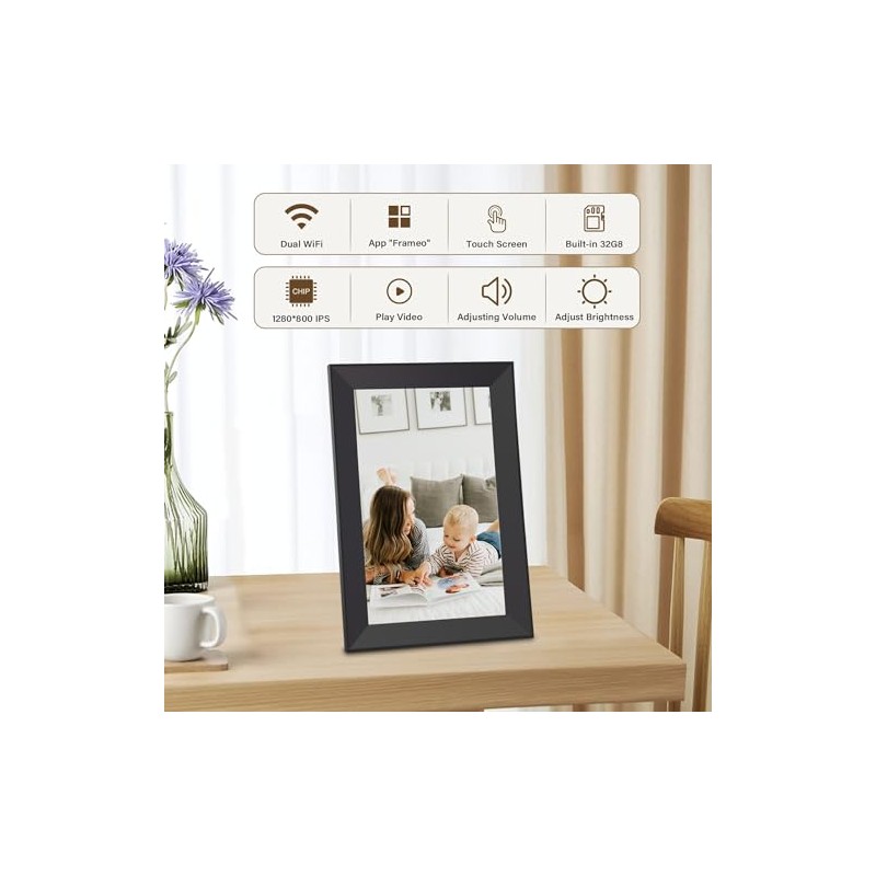 Hesmor Frameo Digital Photo Frame WiFi, 10.1 Inch Frameo Digital