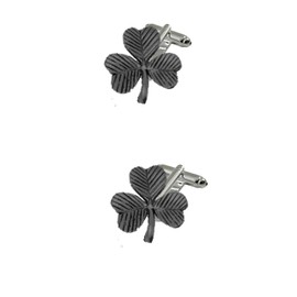 pp-g52 shamrock BLACK fine English pewter design cufflinks
