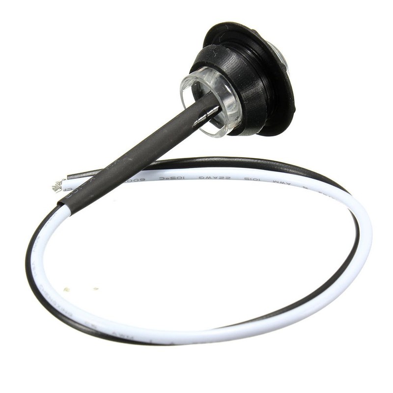 Ricoy 3/4" Round White LED Front Rear Side Marker Indicators
