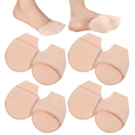Xinjoduz 4 Pairs Forefoot Pads, Breathable Bunion Pads, Forefoot, Non-Slip, Half Socks, Invisible Foot Pads, Forefoot Socks for Heels, Women's Ballet Heels, Wedding Shoes