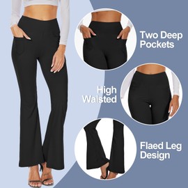 3 Packs Leggings with Pockets for Women, Soft High Waisted Tummy Control Workout Yoga Pants…