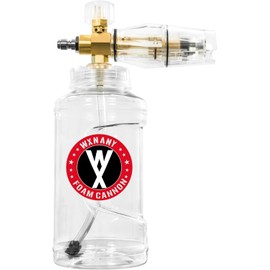 Foam Cannon for Pressure Washer with 1/4 Inch Quick Connect Adjustable Nozzle Multifunctional Clean Accessories for Home Car Motorcycle Bike Transparent Sprayer Cannister 1L Bottle