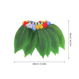 Gadpiparty 1juego Disfraces Hawaianos Para Fiesta Luau Falda De Artificial Pulseras Y Diadema Tropical Para Niño Niña Accesorios De Fiesta Coloridos
