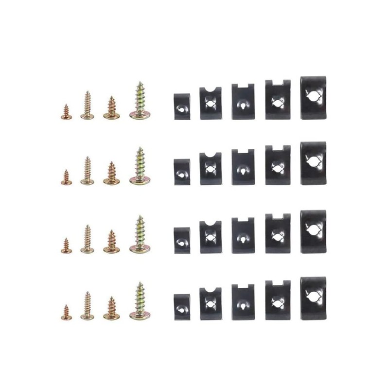 LeTradeJP U Nut Screw Kit U-Clip, Motorcycle, Fairing, U-Shaped Clip,