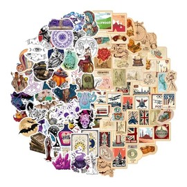 Magic Moon Stickers Pack of 100 Flower Stickers Scrapbooking Waterproof Graffiti Sticker Water Bottle Purple Witch Sticker Set for Teenager Girls Journaling Accessories