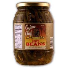 Cajun Chef Louisiana Spicy Green Beans 32oz Glass Jar (Pack of 2)