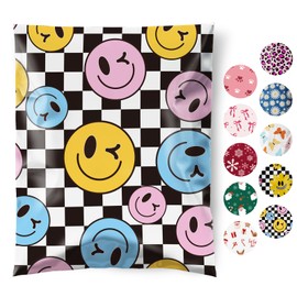Fuxury Poly Mailers 10x13 Inch 50Pcs,Shipping Bags for Clothes,Strong Adhesive Shipping Envelopes for Small Business, Self Seal Poly Bag Mailing Envelopes Checkerboard